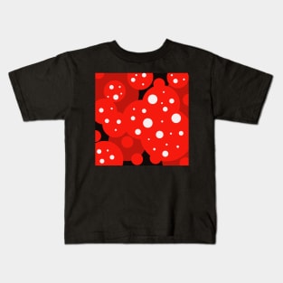 japanese pop art red and white polka dots Kids T-Shirt